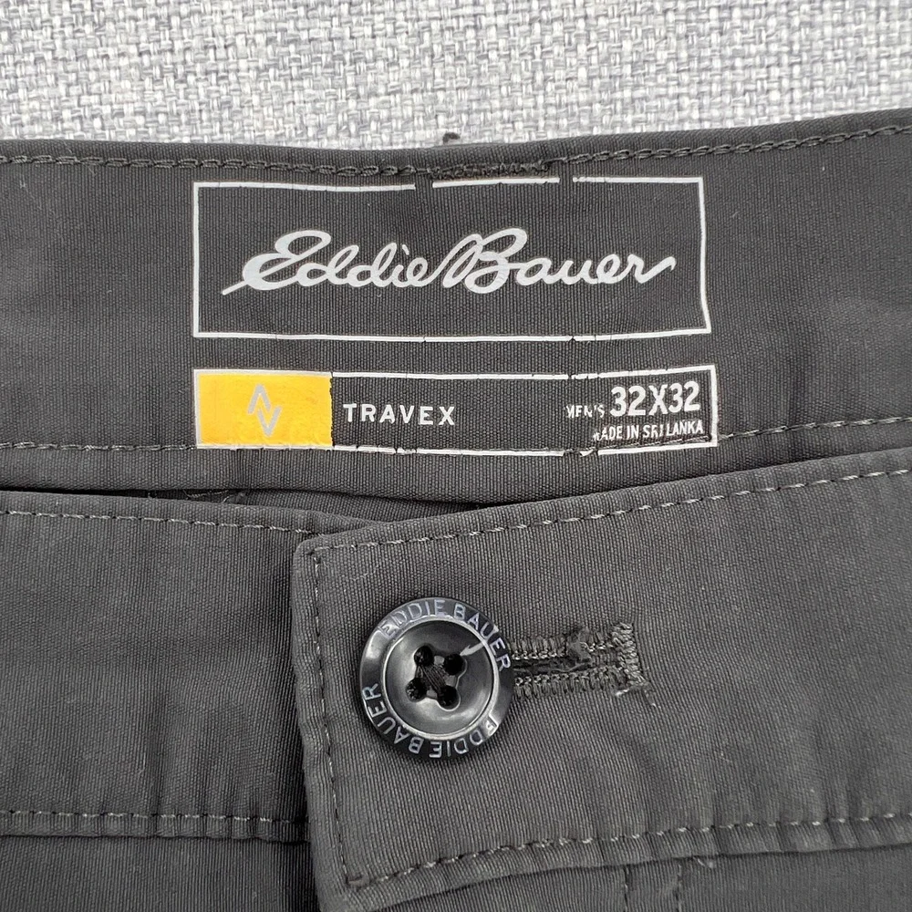 Eddie Bauer Travex Horizon Guide Chino Pants Men 32x31 Gray‎ Hiking Travel Gorp